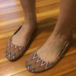 Fall Striped Flats Sz 8